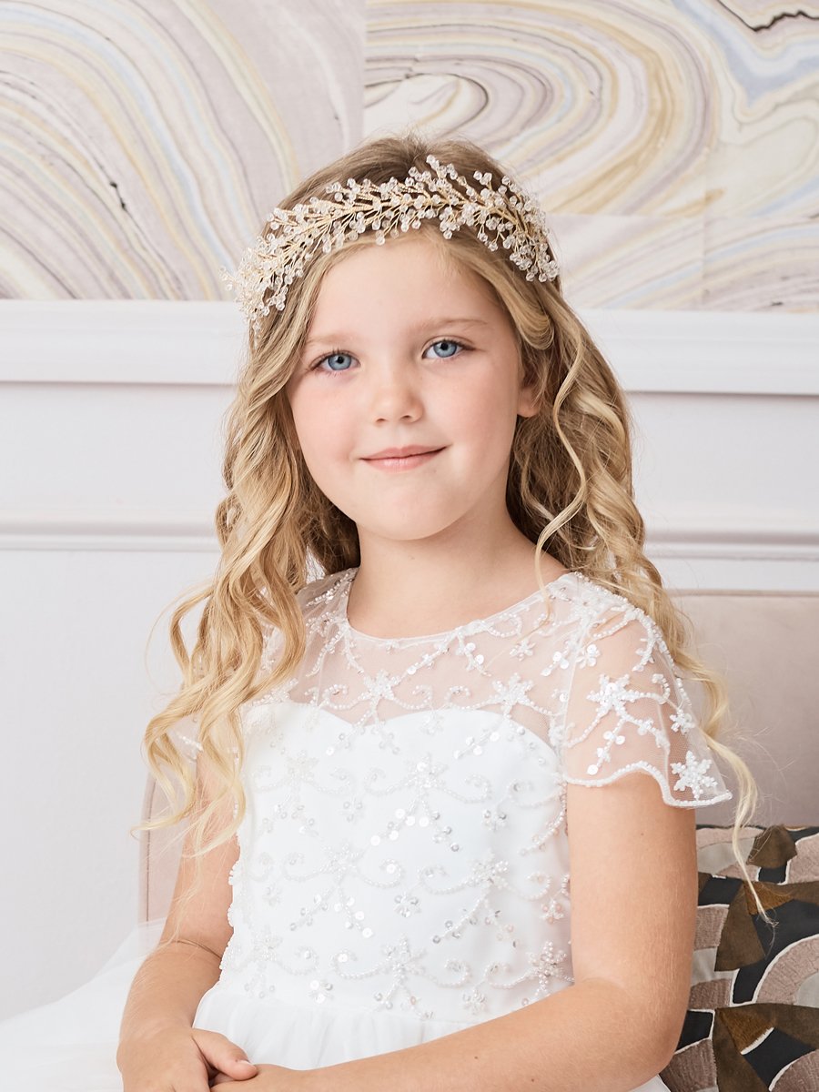 The Ambrosia Girls Crystal and Pearl Crown  Flower girl hair accessories,  Luxury hair accessories, Diy hair accessories ribbon