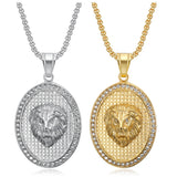 Oval Lion Pendant | Titanium Steel
