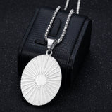 Oval Lion Pendant | Titanium Steel