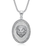 Oval Lion Pendant | Titanium Steel