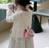 Girls Cotton and Linen Cute Square Flipover Crossbody Bag
