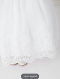 Illusion Neckline Dress With Lace Applique and Lace Hem