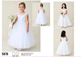Girls Lace Dress With Sleeves and Tulle Skirt