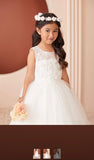 Girls Lace Dress With 3D Flowers
