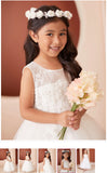 Girls Lace Dress With 3D Flowers
