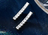 V Shaped Princess Cut Necklace and Earrings Set