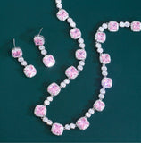 Pink Poise Necklace and Earrings Set