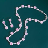 Pink Poise Necklace and Earrings Set