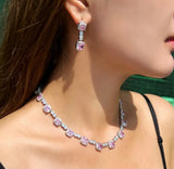 Pink Poise Necklace and Earrings Set