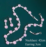 Pink Poise Necklace and Earrings Set
