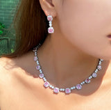 Pink Poise Necklace and Earrings Set