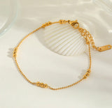 Delicate Gold Bead Station Bracelet