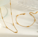 Delicate Gold Bead Station Bracelet