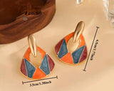 Retro Radiance Geometric Drop Earrings