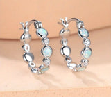 Luna Glow Opal Hoop Earrings