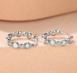 Luna Glow Opal Hoop Earrings