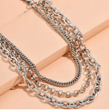 Edge Link Triple Layer Pocket Chain