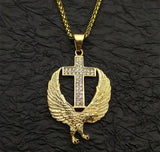Soaring Faith Eagle Cross Pendant Necklace