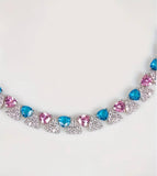 Radiance Duo Pink and Blue Sparkling Necklace Set