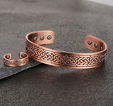 Adjustable Copper Magnetic Bracelet and Ring Set