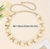 Gold Geometric Chain Belt - Statement Waist Accessory