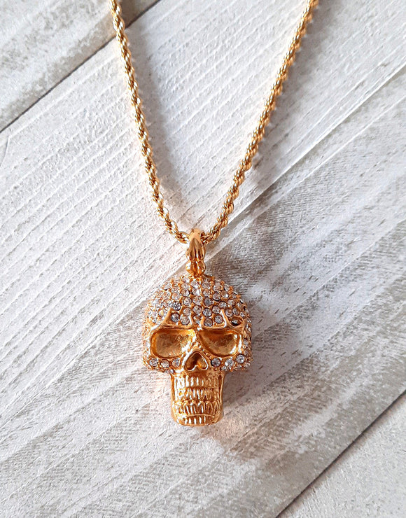 Iced Skull Pendant | Gold Plated