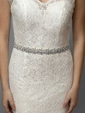 Sparkling Bridal Belt with Jeweled Clusters | Ivory Ribbon