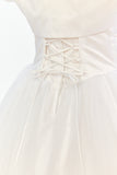 Full Length Dress With Pearl Bodice and Tulle Skirt