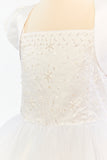 Full Length Dress With Pearl Bodice and Tulle Skirt