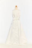 Satin A-Line Dress With Flowing Beaded Detail