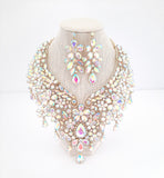 AB Stone Statement Necklace and Earring Set
