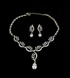 Leafy Crystal Bridal Necklace Set