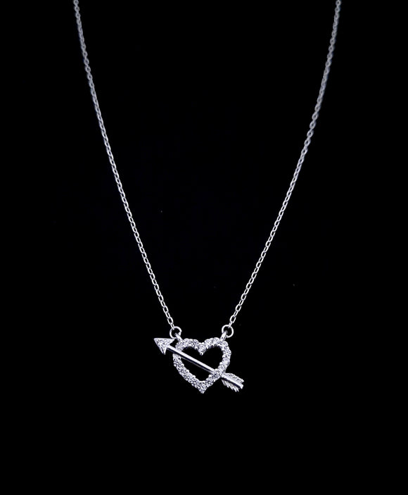 Womens Silver Heart Necklace