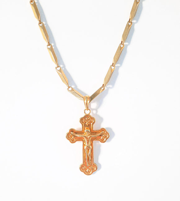 Cross Pendant with Jesus Christ | Gold Plated