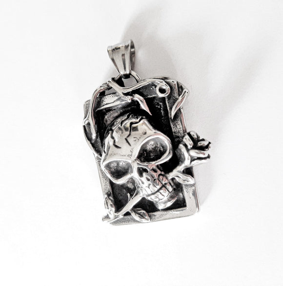 Skull and Rose Pendant | Stainless Steel