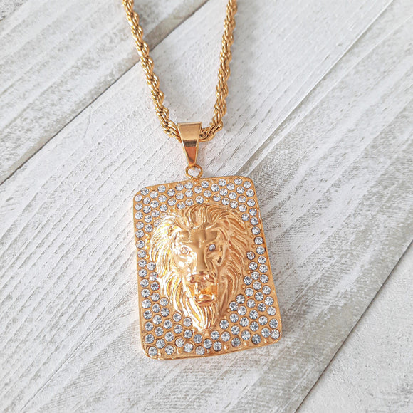 3D Lion Pendant | Gold Plated
