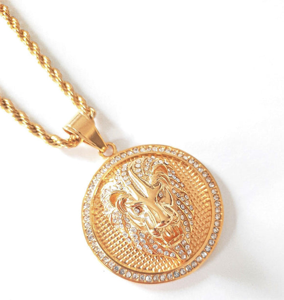 3D Lion Pendant | Gold Plated