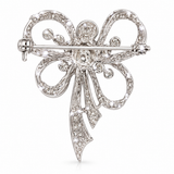 Elegant Crystal Bow Brooch - Sparkling Crystal Statement Pin