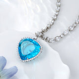 Ocean Heart Statement Pendant Necklace