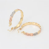 Ripple Tri-Colour Hoop Earrings