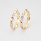 Ripple Tri-Colour Hoop Earrings