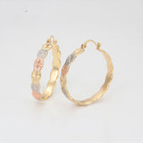 Ripple Tri-Colour Hoop Earrings