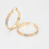Ripple Tri-Colour Hoop Earrings