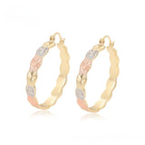 Ripple Tri-Colour Hoop Earrings