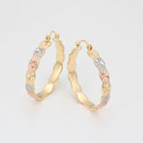 Ripple Tri-Colour Hoop Earrings