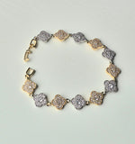 Two-Tone Clover Sparkle Bracelet