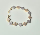 Two-Tone Clover Sparkle Bracelet