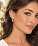 Pink Heart Hoop Earrings-Gold Finish Romantic Statement Jewelry