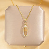 Drip Link Paperclip Pavé Necklace