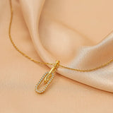 Drip Link Paperclip Pavé Necklace